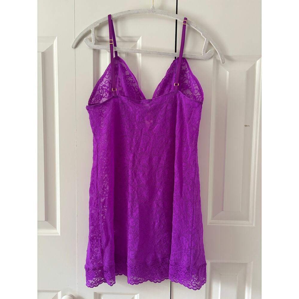 Victoria’s Secret Purple Lace Chemise Nightgown Sleep Dress XL NWT Adjustable - Picture 6 of 6